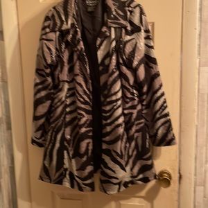 Selene 3/4 length zebra print jacket size medium, slightly worn.great shape
